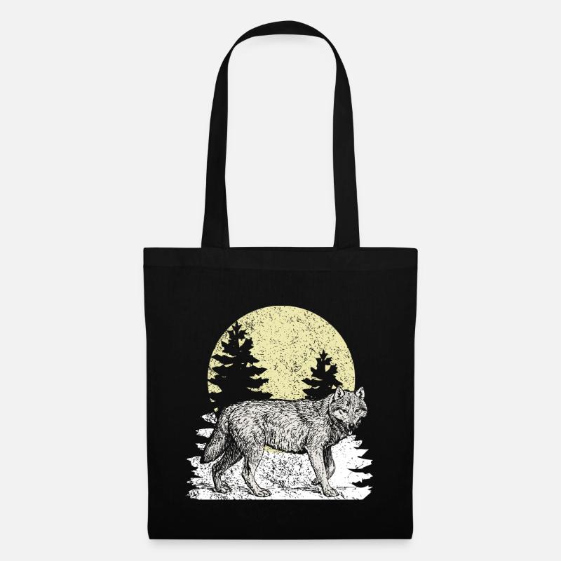 Wolf - Stoffbeutel - Schwarz