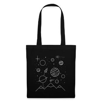 Planète blanche dans le ciel étoilé - Sac en tissu - noir - Devant