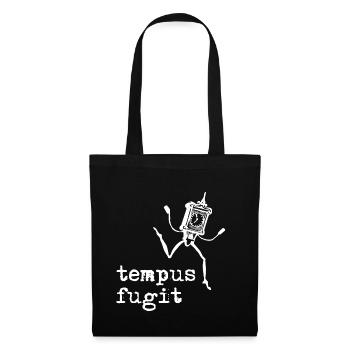 tempus fugit - Le temps fuit le latin - Sac en tissu - noir - Devant
