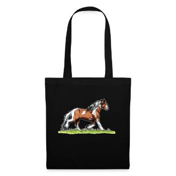 Horse motif Tinker Piebald Gift Funny Irish - Tote Bag - black - Front