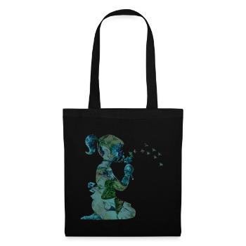 Pissenlit fille de fleur - Sac en tissu - noir - Devant
