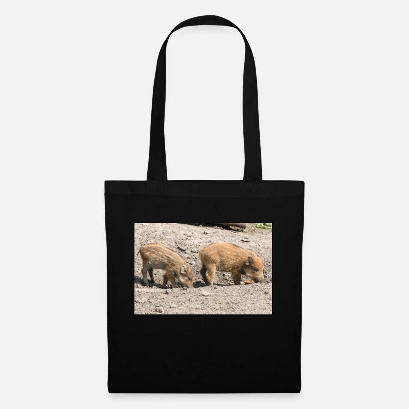 Frischling Wildschwein (Sus scrofa) - Stoffbeutel - Schwarz