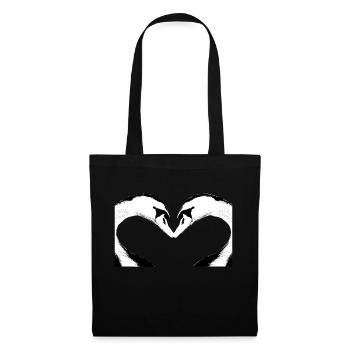 cygne - Sac en tissu - noir - Devant