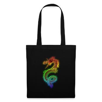 Dragon chinois élégant - Sac en tissu - noir - Devant