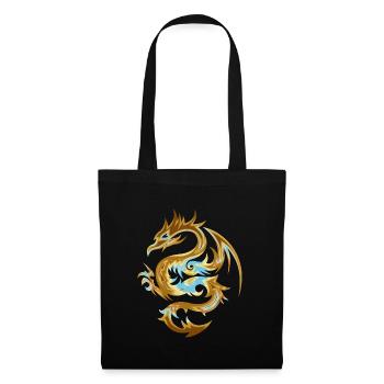 Golden light blue stylish dragon - Tote Bag - black - Front