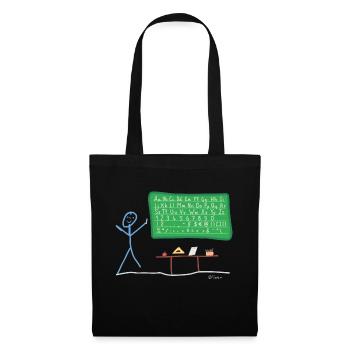 Teaching stickman writing language - Tote Bag - black - Front