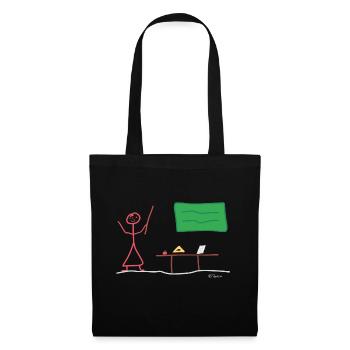 Teacher stick figure, teaching education profession - Tote Bag - black - Front