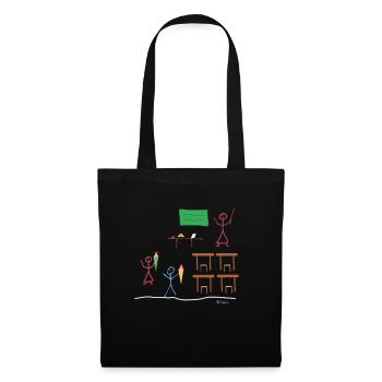 Training stick figures, back to school classes - Tote Bag - black - Front