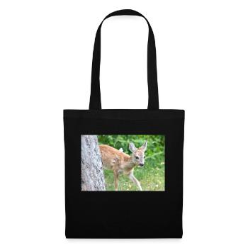 Fauve de cerf (Capreolus capreolus, cerf, faon, fauve) - Sac en tissu - noir - Devant