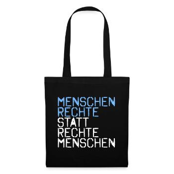 Menschenrechte statt rechte Menschen - Stoffbeutel - Schwarz - Vorne