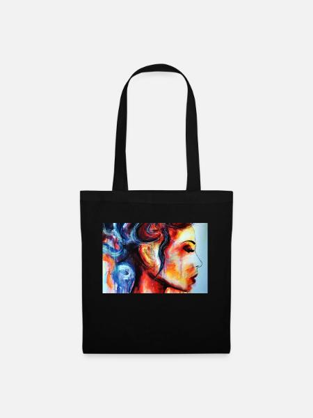 Women Face - Stoffbeutel - Schwarz