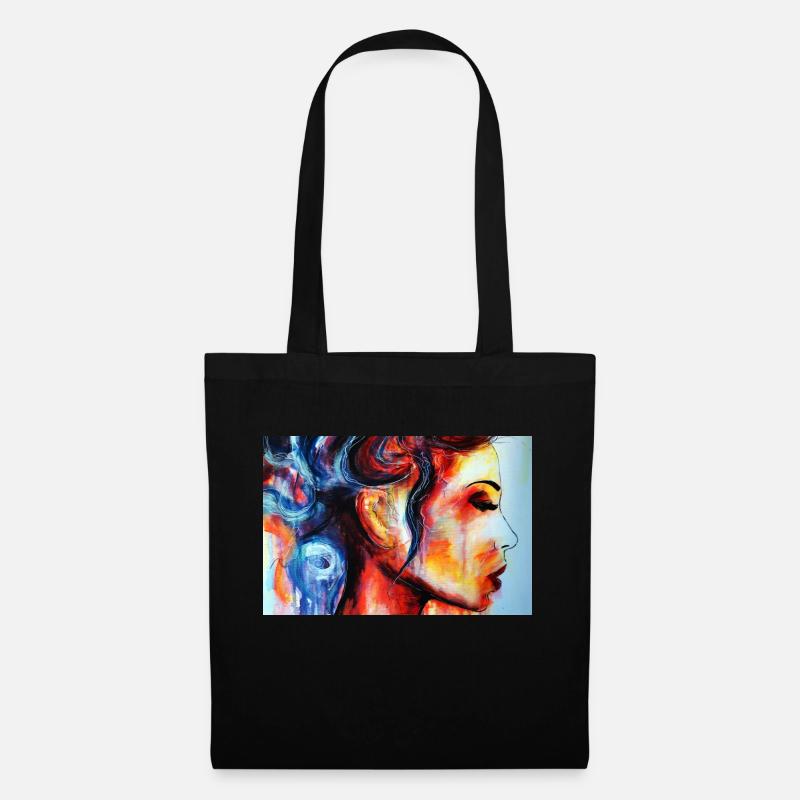 Women Face - Stoffbeutel - Schwarz