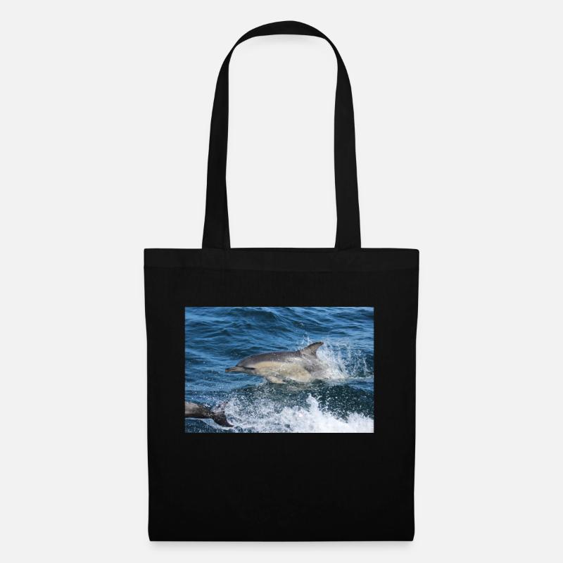 Delfin - Stoffbeutel - Schwarz
