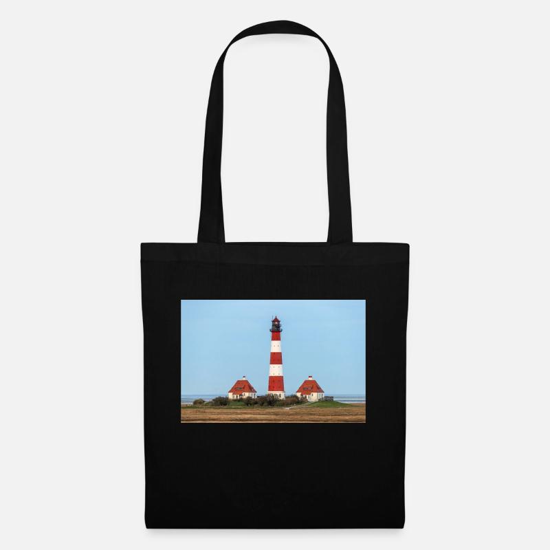 Westerhever Leuchtturm - Stoffbeutel - Schwarz