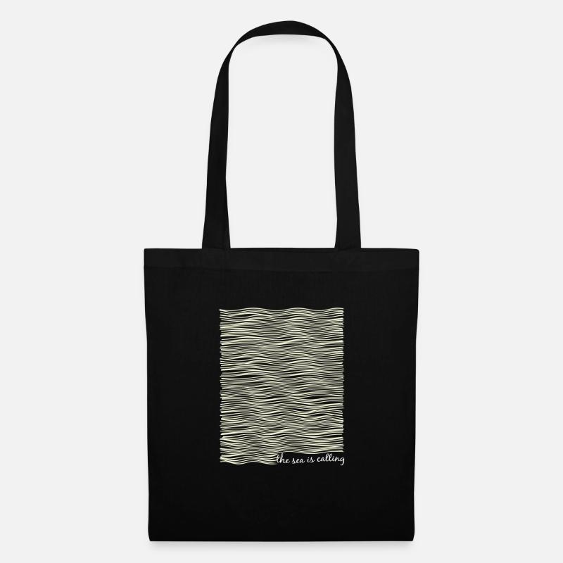 the sea is calling - das Meer ruft - Stoffbeutel - Schwarz