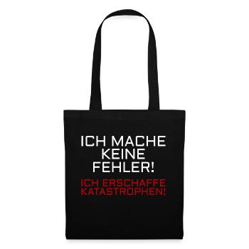 Ich mache keine Fehler - Stoffbeutel - Schwarz - Vorne