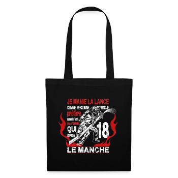 t shirt pompier lance,humour,drôle,couple - Sac en tissu - noir - Devant