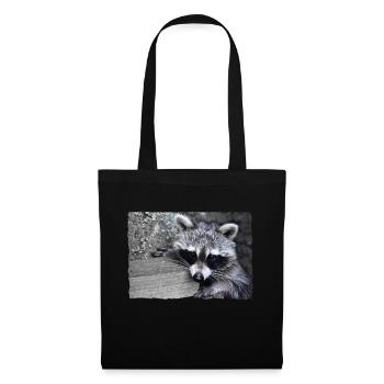 Raton laveur mignon - Sac en tissu - noir - Devant