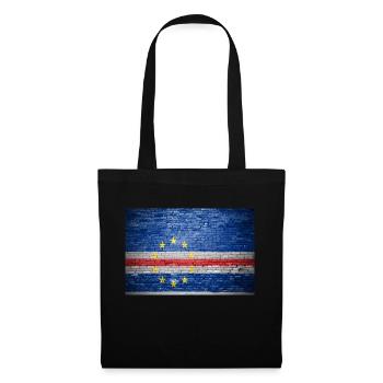 Brick wall with flag of Cape Verde graffiti - Tote Bag - black - Front