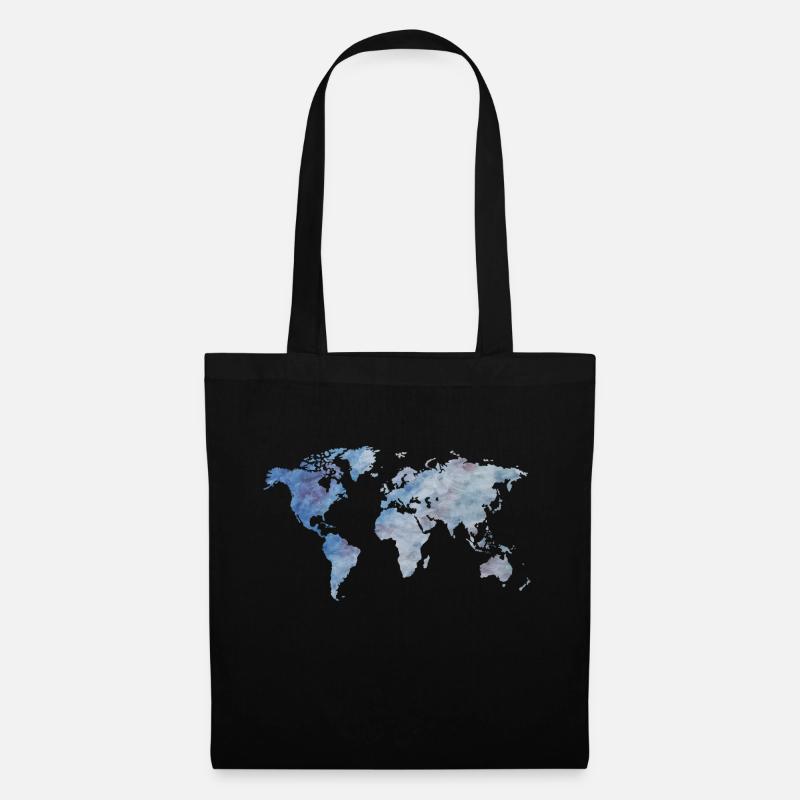 blueWorldmap - Tote Bag - black