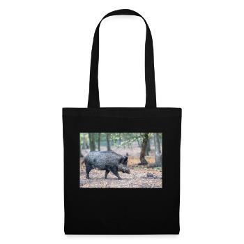 Wild boar (in German wild boar) Sus scrofa - Tote Bag - black - Front