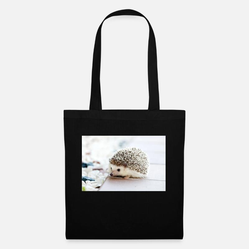 Igel im Morgengrauen - Stoffbeutel - Schwarz
