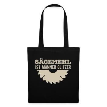 Sägemehl ist Männer Glitzer - Stoffbeutel - Schwarz - Vorne