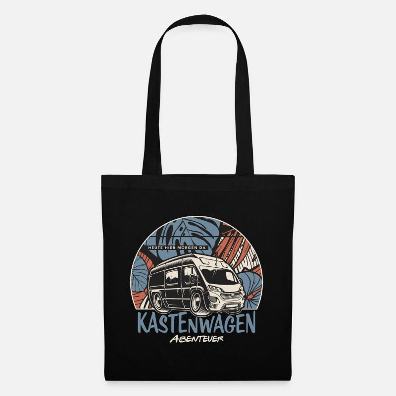Kastenwagen - Heute Hier Morgen Da - Stoffbeutel - Schwarz
