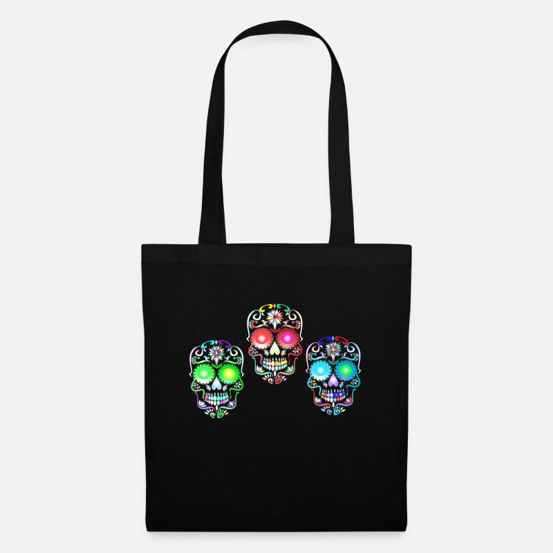 Sugar Skull Art - Tote Bag - black