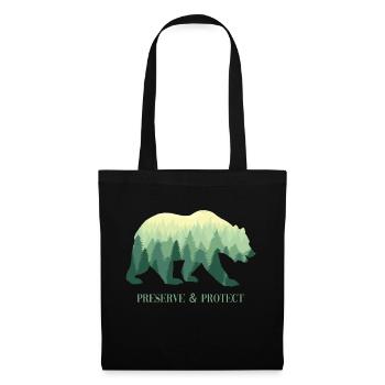 Protect protection de l’environnement Protection du climat Ours - Sac en tissu - noir - Devant