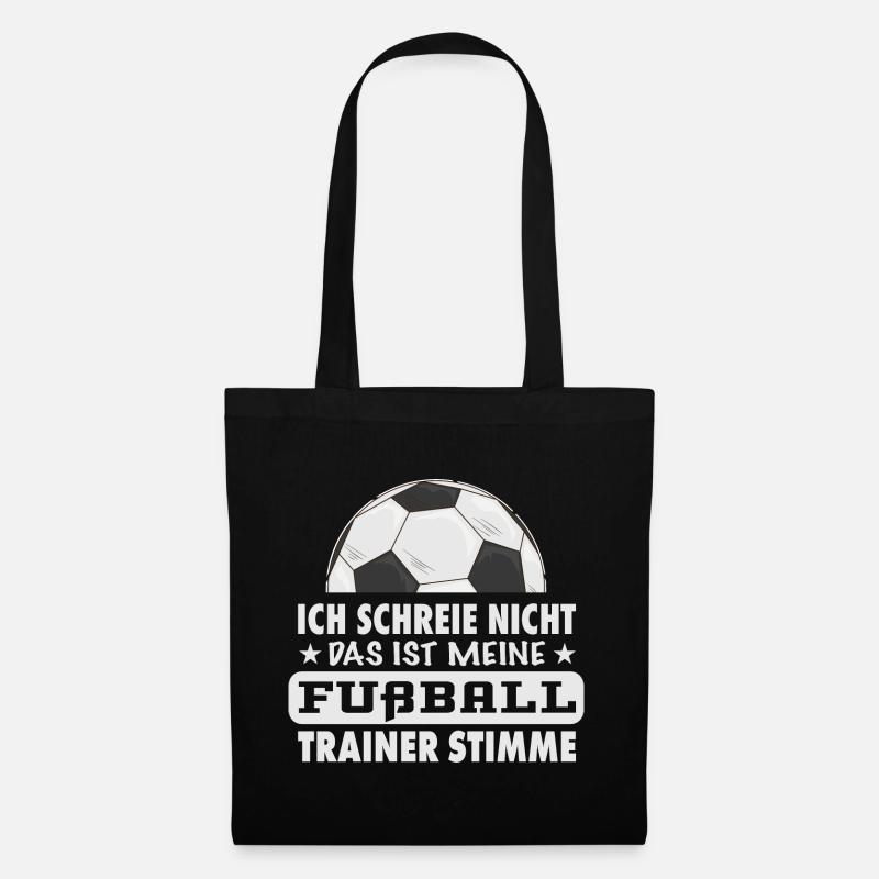 Fußball Trainer Stimme lustiger Spruch Geschenk - Stoffbeutel - Schwarz