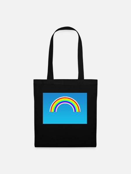 Regenbogen - Stoffbeutel - Schwarz