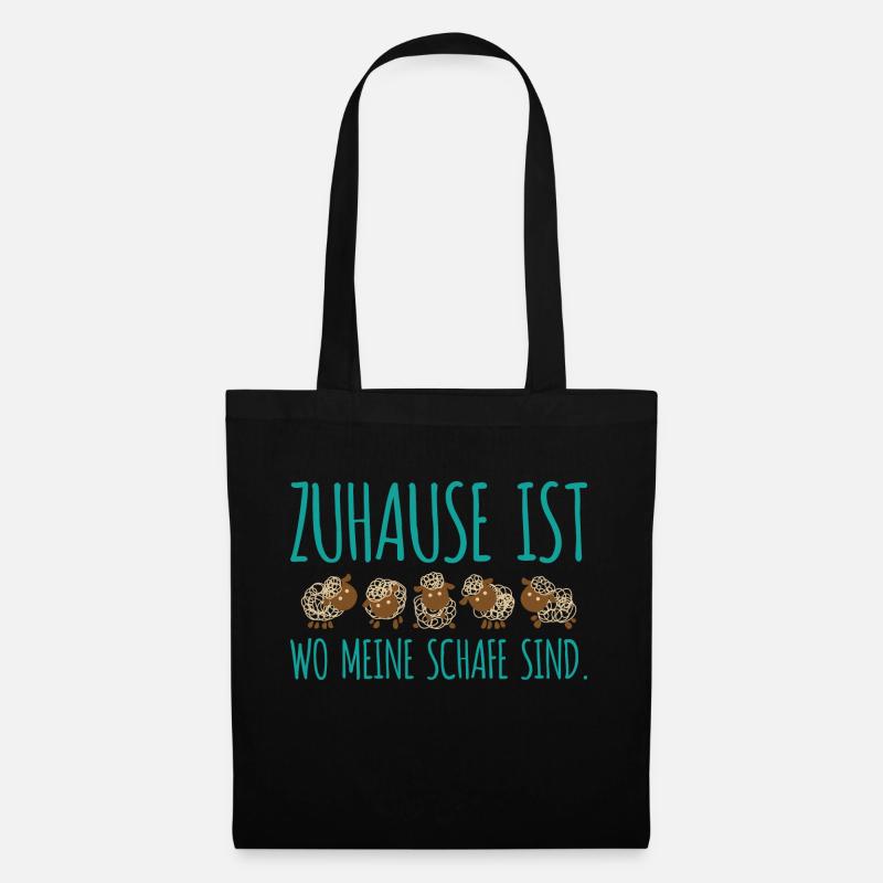 Zuhause schafe Geschenk Bauer Landwirt Schäfer - Stoffbeutel - Schwarz