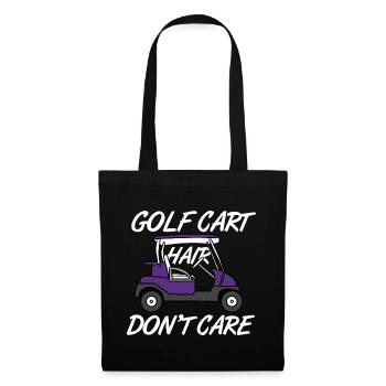 Golf Cart Hair Don't Care Funny Golfing Cart - Tote Bag - black - Front