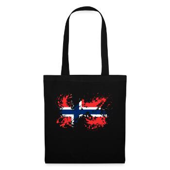 Norvège drapeau norvégien - Sac en tissu - noir - Devant