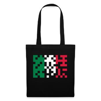 italia flag pixel - Sac en tissu - noir - Devant