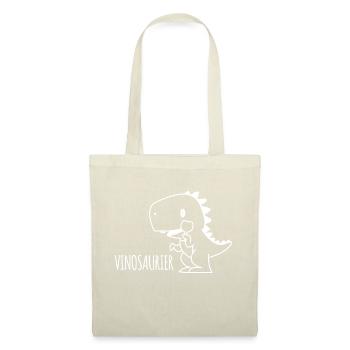 Vinosaurier Geschenk Spruch Party Wein Alkohol - Stoffbeutel - Natur - Vorne