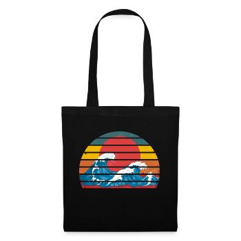 Die große Welle vor kanagawa retro - Stoffbeutel - Schwarz - Vorne