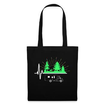 Campeur de battement de coeur EKG Camper Camping Drôle G - Sac en tissu - noir - Devant