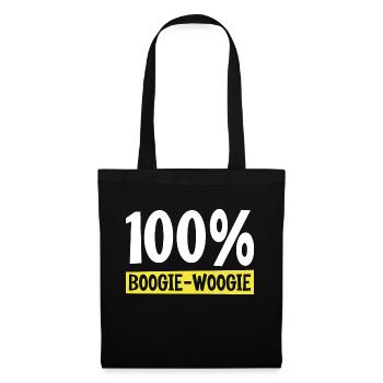 100% boogie woogie Cadeau humour personnalisé - Sac en tissu - noir - Devant