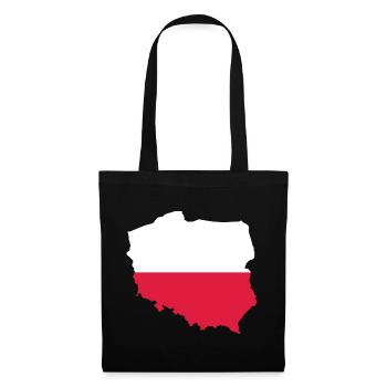 Pologne - Frontière nationale dans le drapeau national - Sac en tissu - noir - Devant