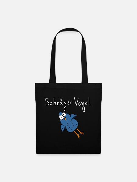 Schräger Vogel - Stoffbeutel - Schwarz