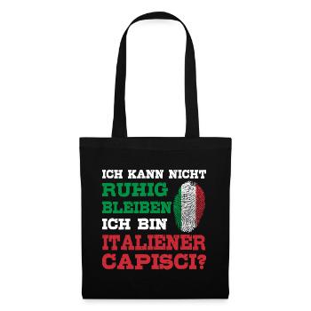 Typisch Italiener Italien Geste Capisci - Stoffbeutel - Schwarz - Vorne