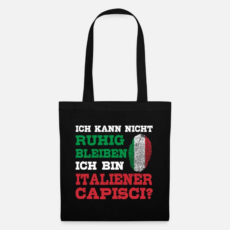 Typisch Italiener Italien Geste Capisci - Stoffbeutel - Schwarz