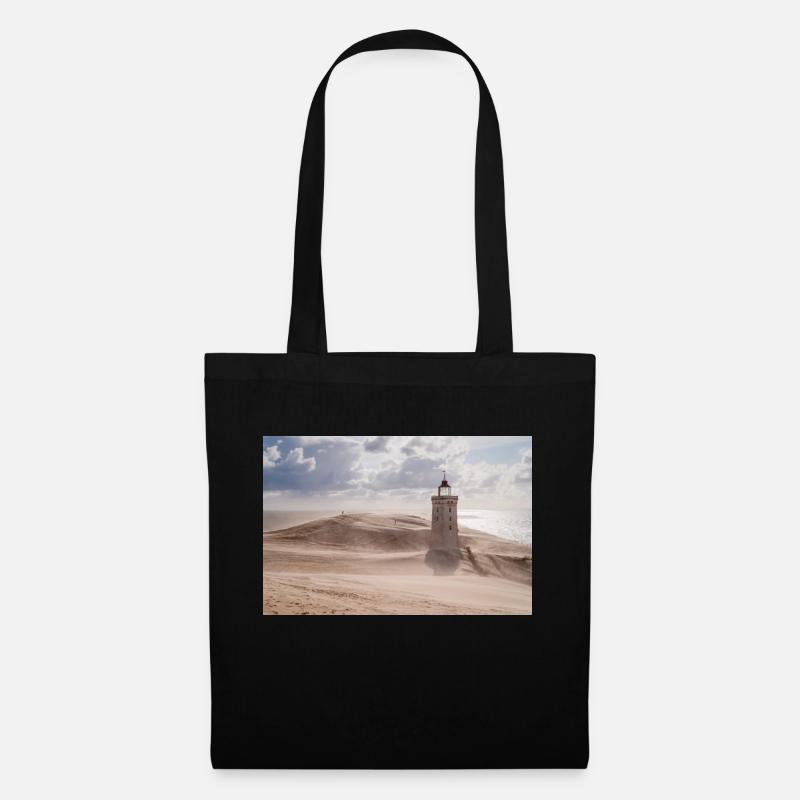 Sandstorm at the lighthouse - Tote Bag - black