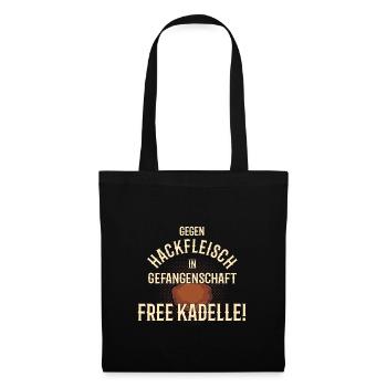 Hackfleisch in Gefangenschaft FREE KADELLE Metzger - Stoffbeutel - Schwarz - Vorne
