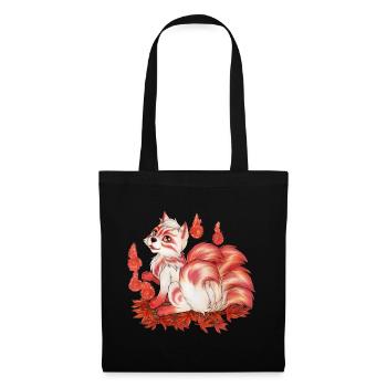 Kitsune Fuchs Fuchsgeist Inari Japan Mythologie - Stoffbeutel - Schwarz - Vorne