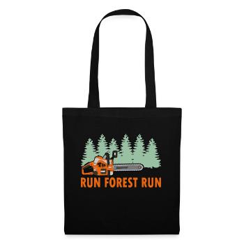 Chainsaw Run Forest Run Funny Lumberjack stihl s - Tote Bag - black - Front