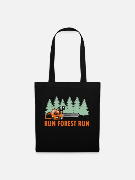 Chainsaw Run Forest Run Funny Lumberjack stihl s - Stoffbeutel - Schwarz