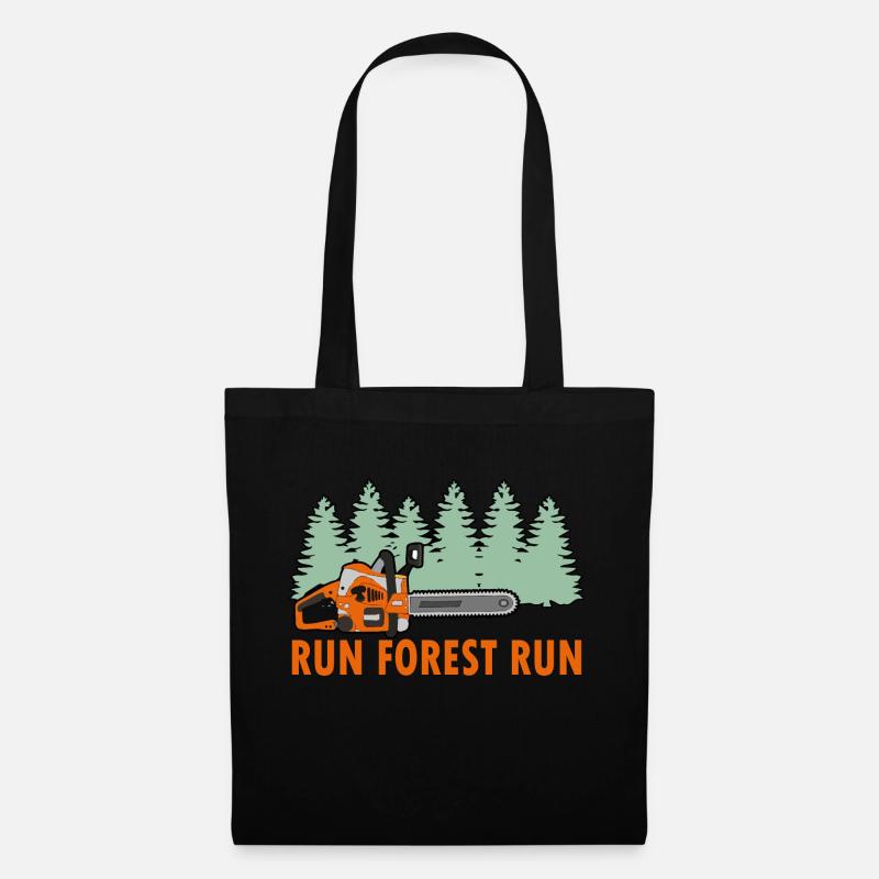 Chainsaw Run Forest Run Funny Lumberjack stihl s - Stoffbeutel - Schwarz